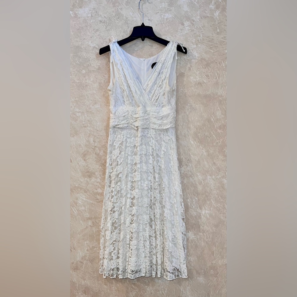 Connected Apparel White Lace Dress